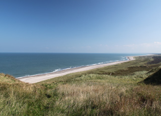 The view towards north from the top of the bird cliff Bulbjerg The view towards north from the top of the bird cliff Bulbjerg