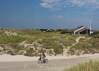 The holiday homes of Rindby Strand are located behind the high dunes The holiday homes of Rindby Strand are located behind the high dunes