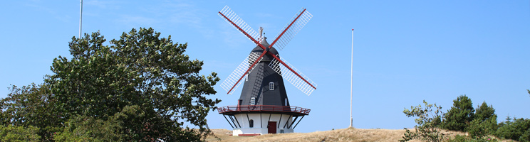 The scenic Dutch windmill, Sonderho Molle, from the year 1895 is one the landmarks in Sonderho The scenic Dutch windmill, Sonderho Molle, from the year 1895 is one the landmarks in Sonderho