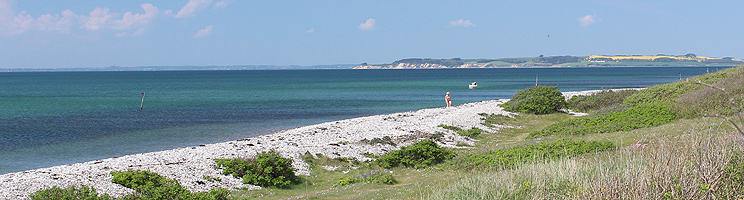 Bathing beach below the slopes on the southern side of the peninsular Helgenæs Bathing beach below the slopes on the southern side of the peninsular Helgenæs