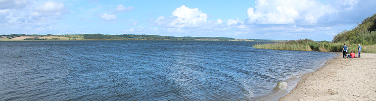 I Hjarbæk finns det en fin, liten sandstrand vid Hjarbæk Fjord I Hjarbæk finns det en fin, liten sandstrand vid Hjarbæk Fjord