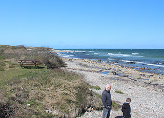 A small sandy beach with stones by the holiday homes of Nordmarken A small sandy beach with stones by the holiday homes of Nordmarken