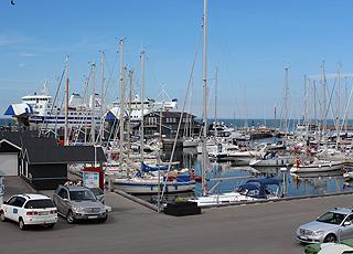 The evocative harbour in Vestero on Laso with ferries, yachts and fishing boats The evocative harbour in Vestero on Laso with ferries, yachts and fishing boats