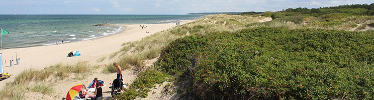 Skøn sandstrand med klitter og indbydende badevand i Liseleje Skøn sandstrand med klitter og indbydende badevand i Liseleje