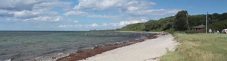 Langer Badesteg am Strand vom Ferienhausgebiet Lohals auf Langeland Langer Badesteg am Strand vom Ferienhausgebiet Lohals auf Langeland