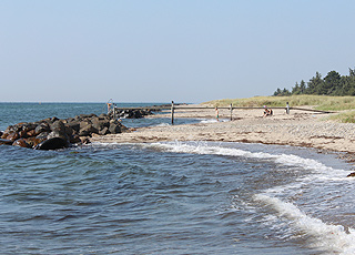 Badebro på den fine sandstranden i ferieområdet Næsby Strand Badebro på den fine sandstranden i ferieområdet Næsby Strand