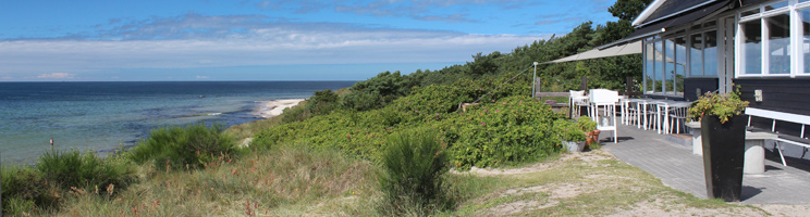 Aussicht von einem Restaurant in Vester Sömarken über die Natur, den Strand und das Meer Aussicht von einem Restaurant in Vester Sömarken über die Natur, den Strand und das Meer