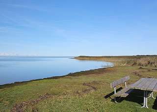 Hyggeligt picnicområde ved fjordens stille vand i Stauning Hyggeligt picnicområde ved fjordens stille vand i Stauning