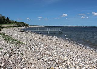 Bathing jetty by the beach of the holiday home area Sundby, Mors Bathing jetty by the beach of the holiday home area Sundby, Mors