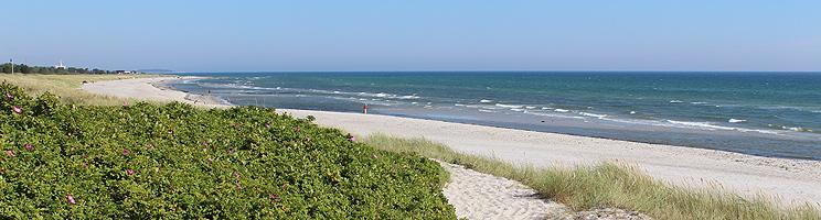 Der schöne Badestrand von Grenå mit Dünen und kinderfreundlichem Wasser Der schöne Badestrand von Grenå mit Dünen und kinderfreundlichem Wasser