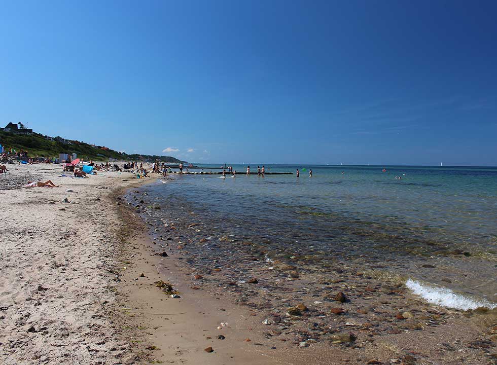 Dejlig badestrand med klart vand i sommerhusområdet Rågeleje Dejlig badestrand med klart vand i sommerhusområdet Rågeleje