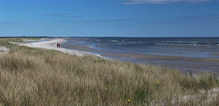 Strand bei Hou Strand mit Urlauber