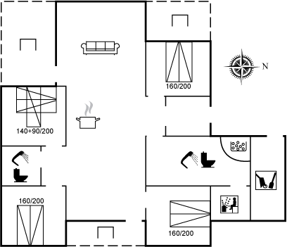 Grundriss Ferienhaus 10-6126 in Tornby