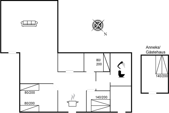 Grundriss Ferienhaus 11-0462 in Lönstrup