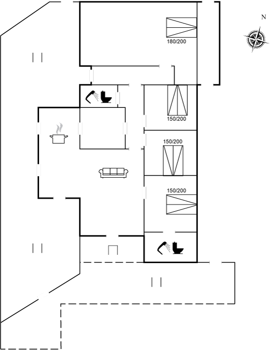 Grundriss Meerblick & Sauna: Familienurlaub am Strand von Lökken