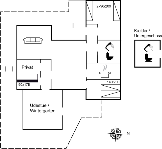 Grundriss Ferienhaus 13-0270 in Saltum
