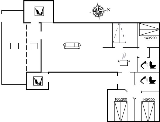 Grundriss Ferienhaus 13-0442 in Saltum