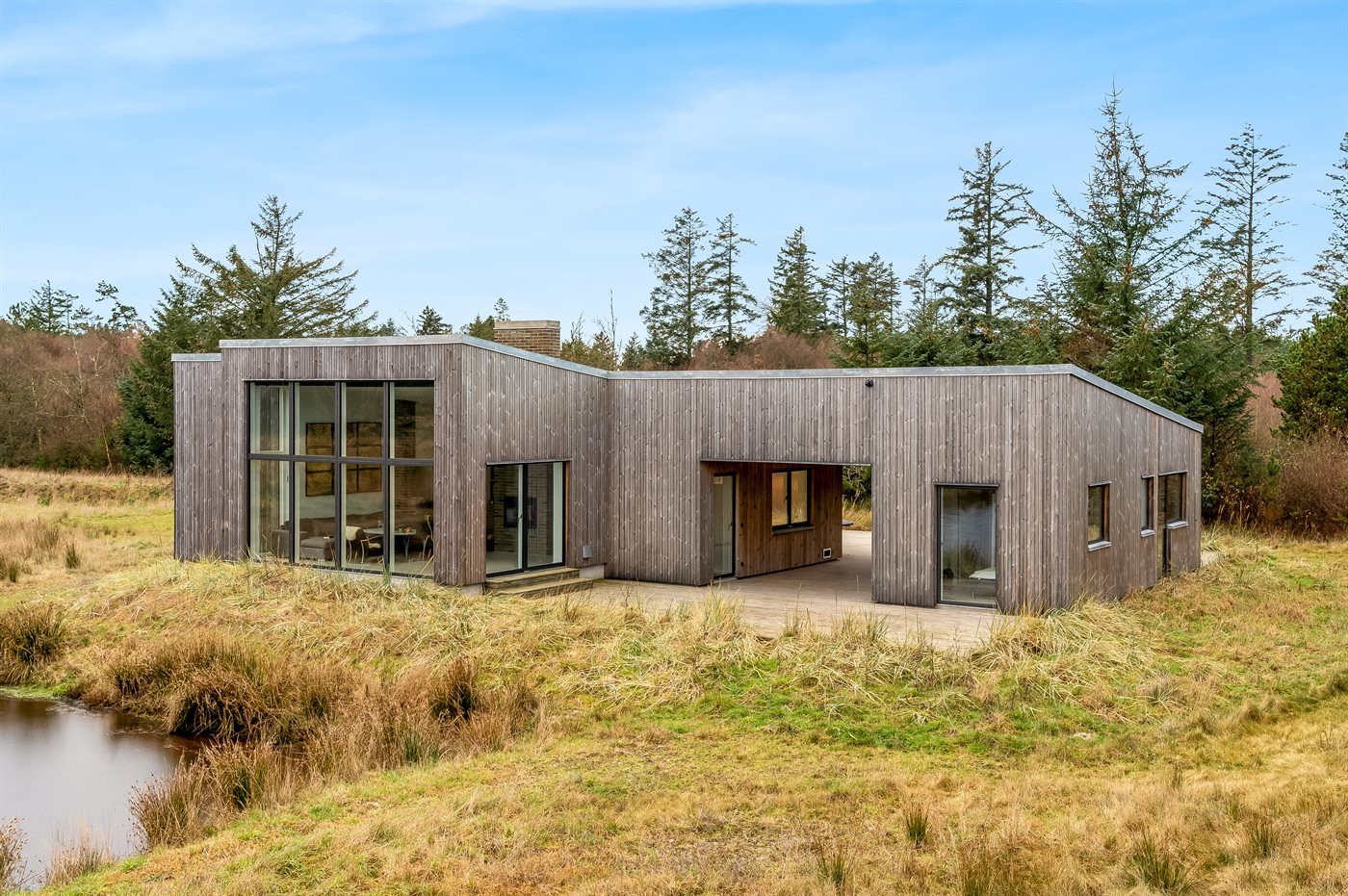 Designtraum mit privatem See, Heimkino & Sauna in Saltum