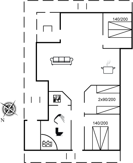 Grundriss Ferienhaus 20-2187 in Vejlby Klit