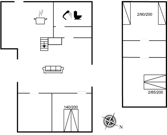 Grundriss Entspanntes Ferienhaus mit Charme nahe der Nordsee