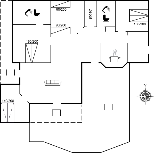 Grundriss Ferienhaus 22-1305 in Söndervig