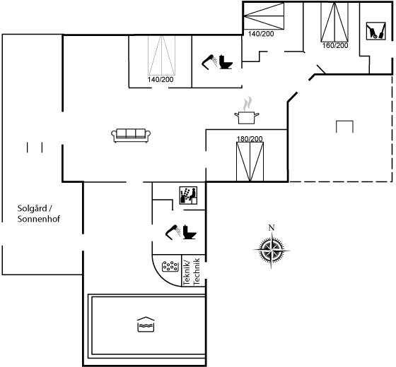 Grundriss Dein Traumhaus in der Natur: Pool, Sauna und Meerblick!