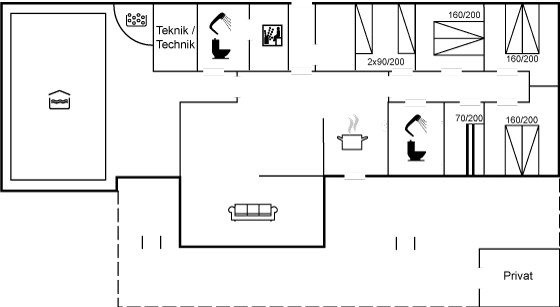Grundriss Ferienhaus 29-2418 in Römö, Toftum