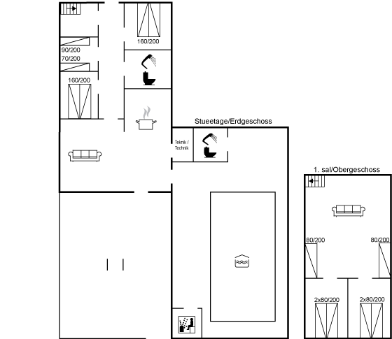 Grundriss Ferienhaus 29-2770 in Römö, Toftum