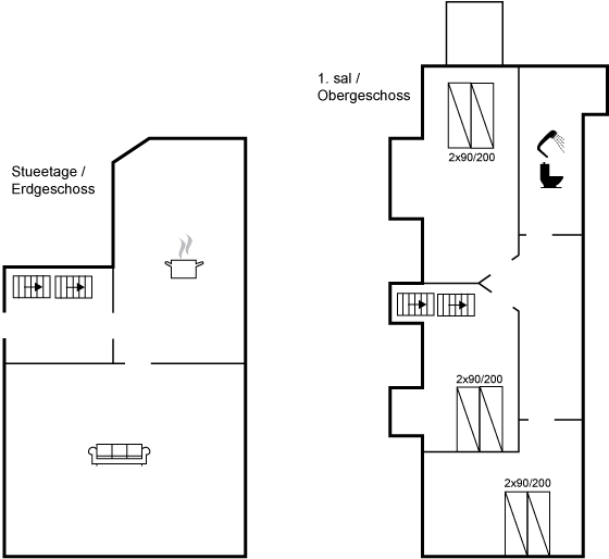 Grundriss Ferienhaus 43-1019 in Bisnap, Hals