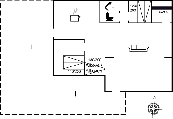 Grundriss Wohlfühl-Oase mit Sauna & Meerblick – Urlaub in Hou