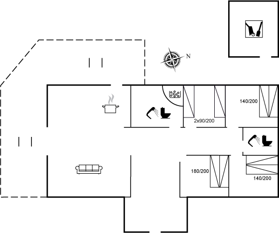 Grundriss Ferienhaus 44-1257 in Bisnap, Hals