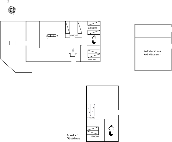 Grundriss Großzügiges Ferienhaus mit Meerblick, Sauna & Spielspaß