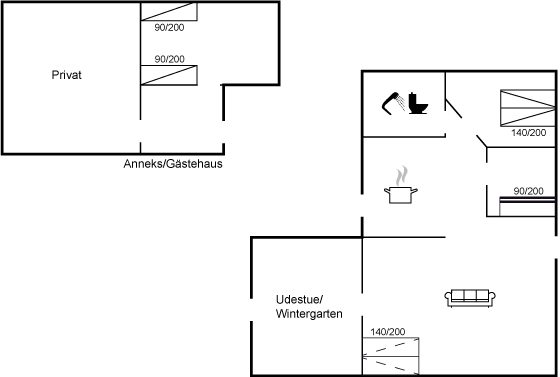 Grundriss Ferienhaus 44-1287 in Bisnap, Hals