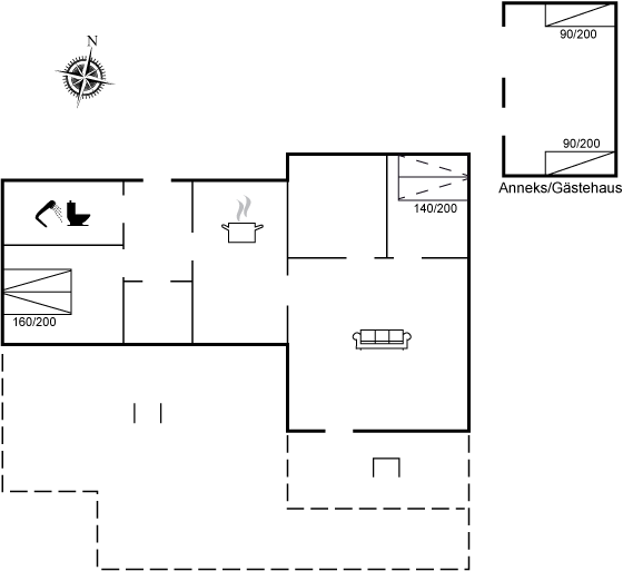 Grundriss Ferienhaus 45-4101 in Helberskov