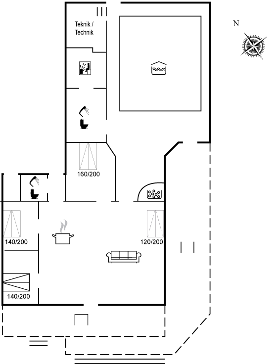 Grundriss Ferienhaus 45-4122 in Helberskov