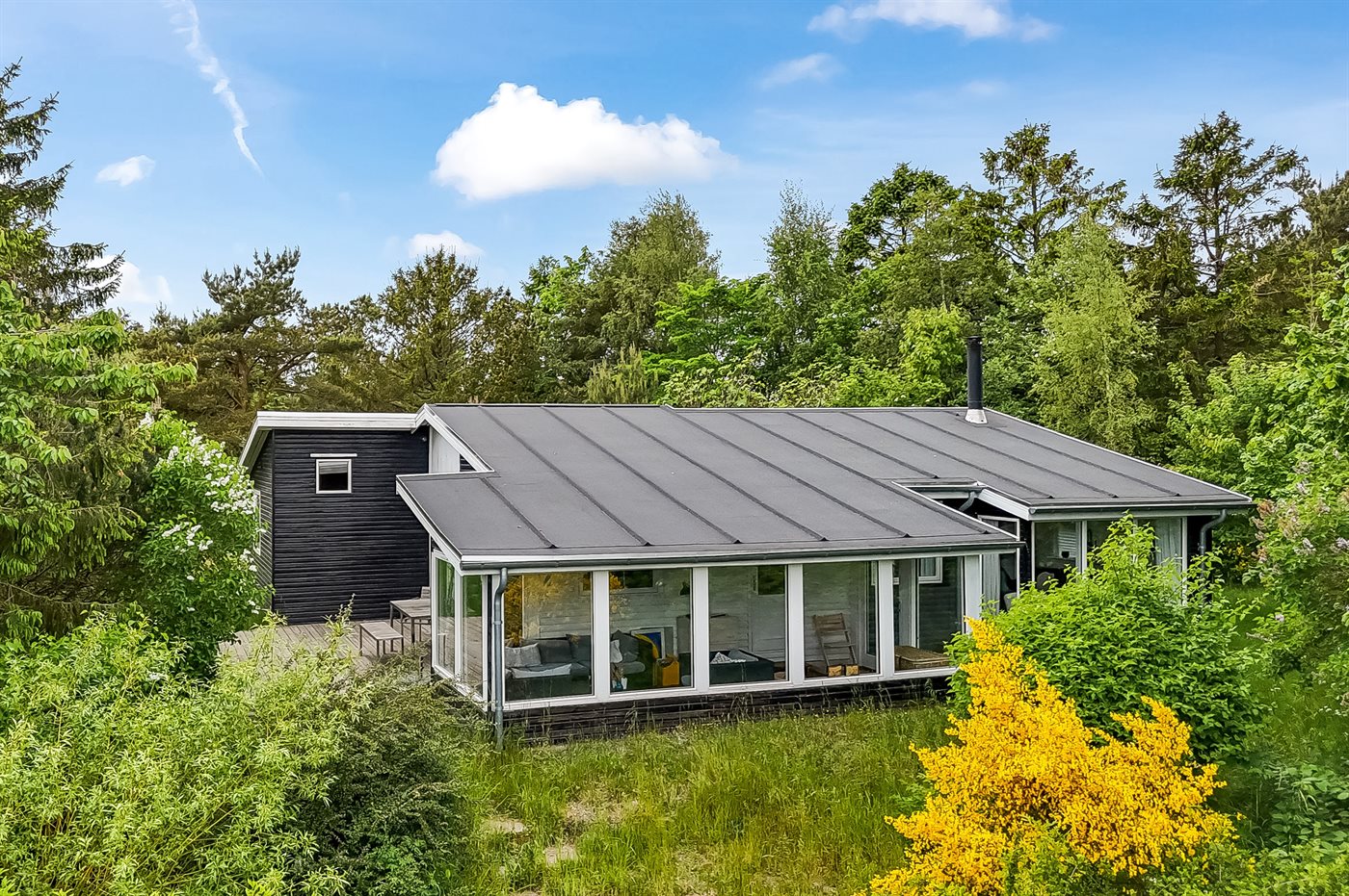 Ferienhaus-Idylle mit Sauna, Kamin und Blick in Draaby