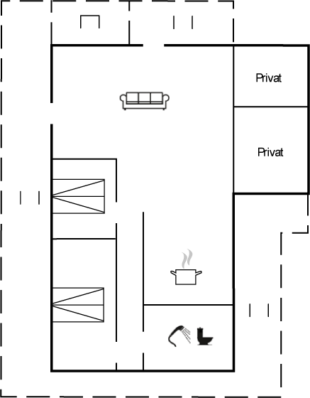 Grundriss Strandnahes Ferienhaus mit Sauna, Meerblick & großer Terrasse