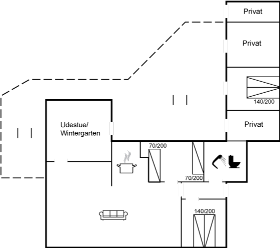 Grundriss Ferienhaus 60-1045 in Saksild Strand