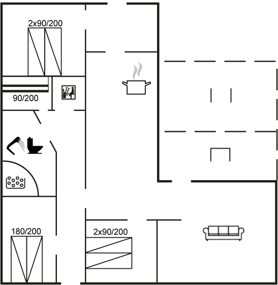 Grundriss Ferienhaus 60-6608 in Pöt Strandby