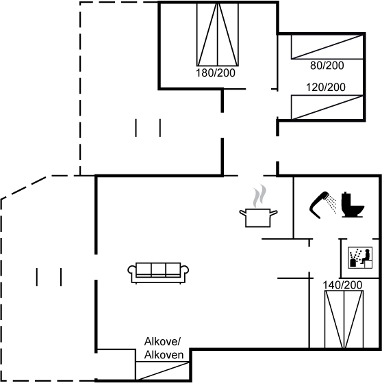 Grundriss Ferienhaus 61-1090 in Hvidbjerg
