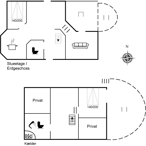 Grundriss Ferienhaus 61-1119 in Bögeskov Strand