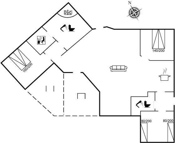 Grundriss Ferienhaus 62-1035 in Flovt