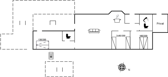 Grundriss Ferienhaus 70-1012 in Sandager Näs
