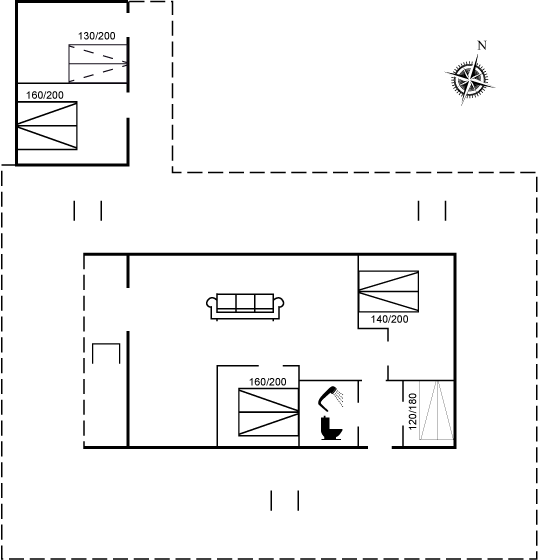 Grundriss Ferienhaus 72-5508 in Skaastrup