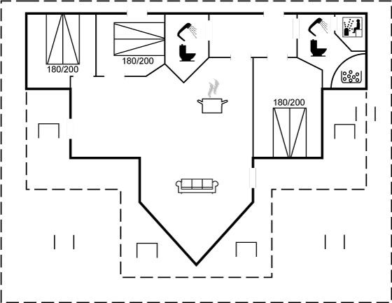 Grundriss Strandhaus-Glück in Gedesby: Meer, Sauna & Sonnenterrasse