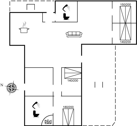 Grundriss Ferienhaus 90-0066 in Rörvig