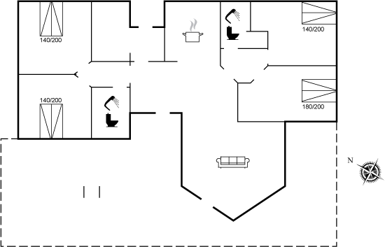 Grundriss Ferienhaus 90-0070 in Rörvig