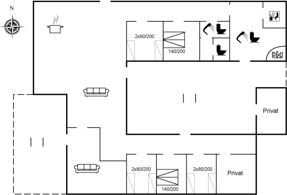 Grundriss Ferienhaus 90-0074 in Rörvig