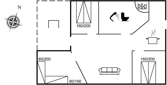 Grundriss Ferienhaus 90-0075 in Rörvig