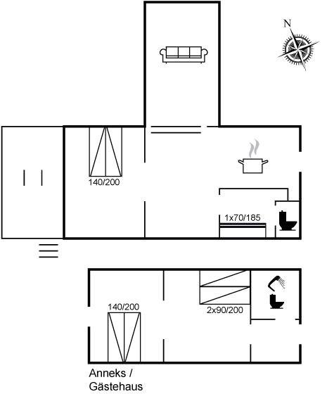 Grundriss Ferienhaus 90-0515 in Nyköbing, Sj.